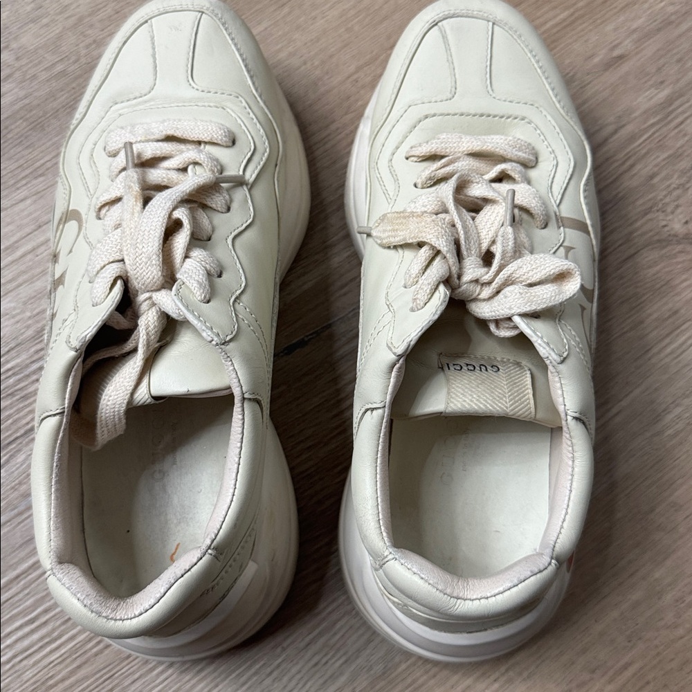 Gucci Rhyton leather Monogram Sneakers Sz7.5 - Picture 2 of 5